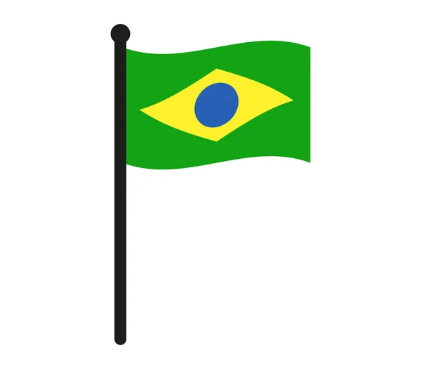 Bandera de Brasil ilustrada sobre fondo blanco — Vector de stock