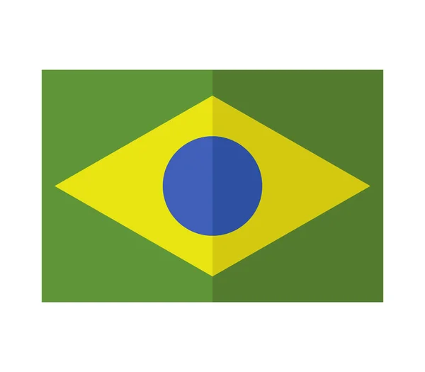 Bandera de Brasil ilustrada sobre fondo blanco — Vector de stock