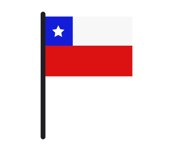 흰색 바탕에 칠레의 국기 일러스트 — 스톡 벡터