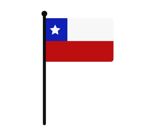 흰색 바탕에 칠레의 국기 일러스트 — 스톡 벡터