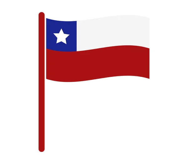 Bandera ilustrada de chile sobre fondo blanco — Archivo Imágenes Vectoriales