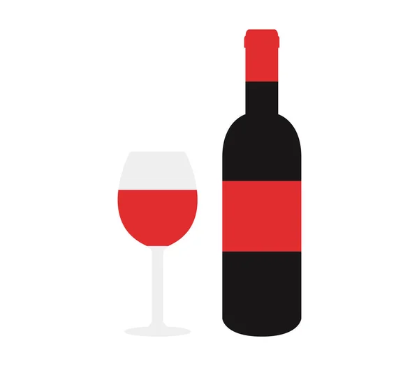 ガラスとワインのボトル — ストックベクタ