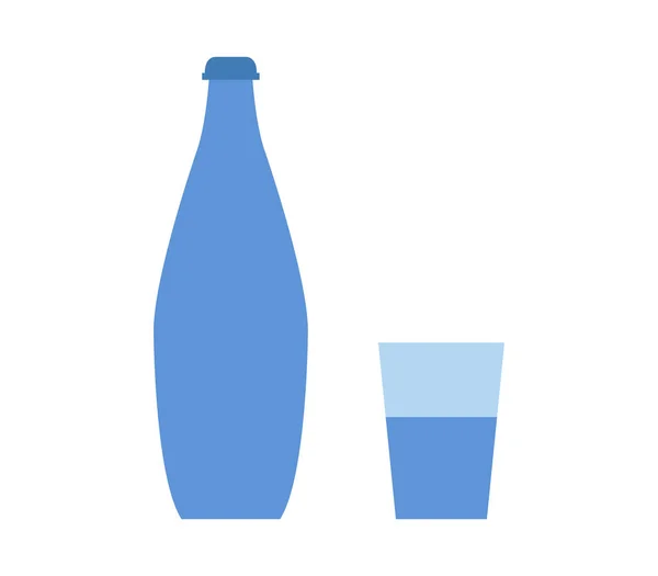 Simge su şişe cam — Stok Vektör