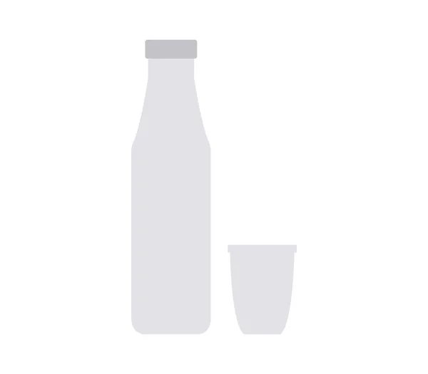 Ікона пляшка молока зі склянкою — стоковий вектор