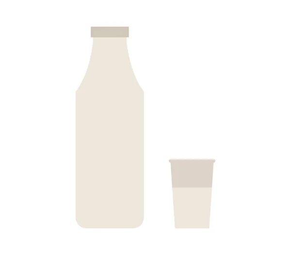 Süt ile cam şişe simgesi — Stok Vektör