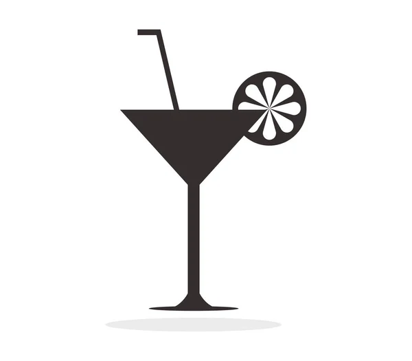 Kokteyl simgesi beyaz bir arka plan üzerinde resimli — Stok Vektör