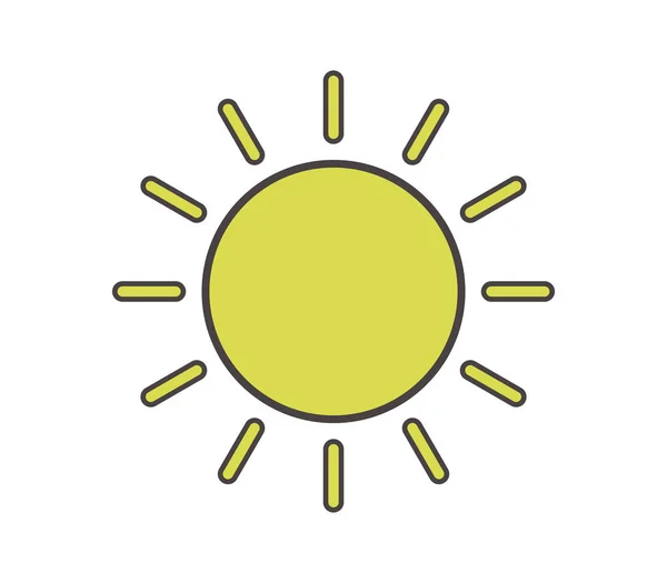 Sonnensymbol auf weißem Hintergrund — Stockvektor