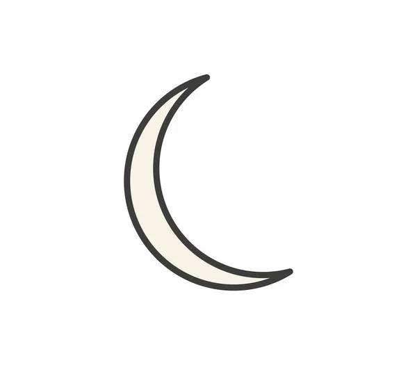 Icono de la luna ilustrado sobre un fondo blanco — Vector de stock