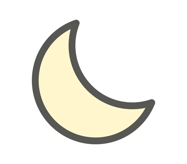 Icono de la luna ilustrado sobre un fondo blanco — Vector de stock