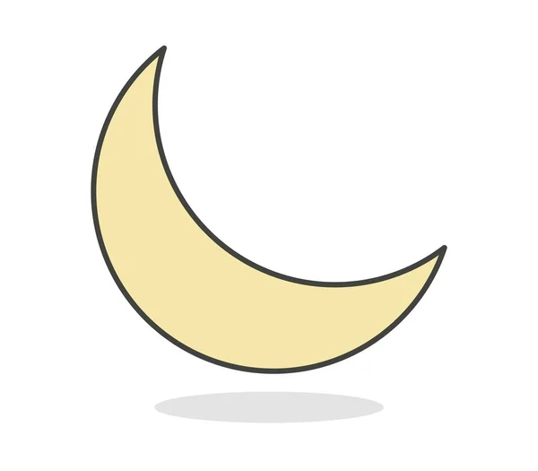 Księżyc ilustrowany na białym tle — Wektor stockowy