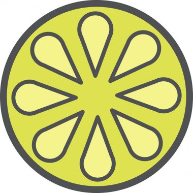 Beyaz bir arka plan üzerinde resimli limon simgesi