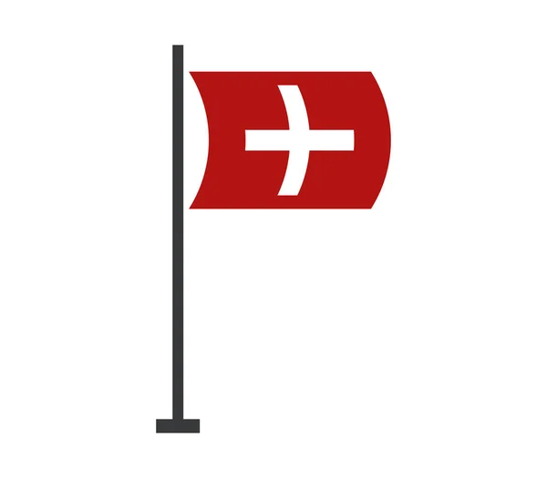 Icono de bandera suiza ilustrado — Vector de stock