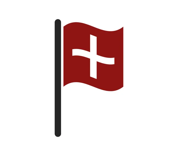 Εικονίδιο με τη σημαία ελβετική Εικονογραφημένη — Διανυσματικό Αρχείο