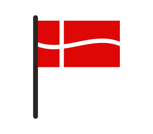 Denmark icono de la bandera ilustrado — Vector de stock