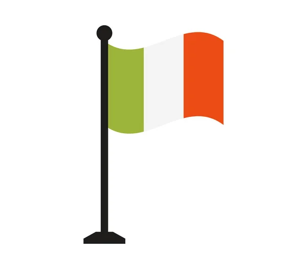 Bandera de Irlanda ilustrada sobre un fondo blanco — Vector de stock