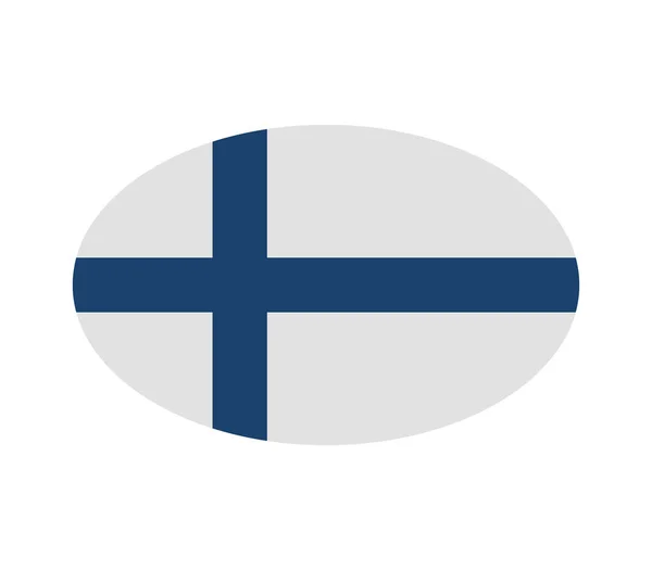 Icona della bandiera finlandese illustrata su sfondo bianco — Vettoriale Stock
