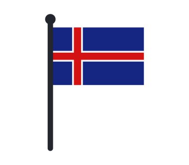 Beyaz arka plan karşı İzlanda'nın bayrak resimli