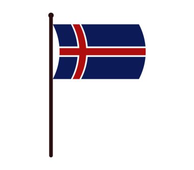 Beyaz arka plan karşı İzlanda'nın bayrak resimli