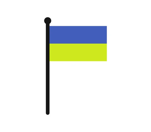 Vlag van Oekraïne geïllustreerd op een witte achtergrond — Stockvector