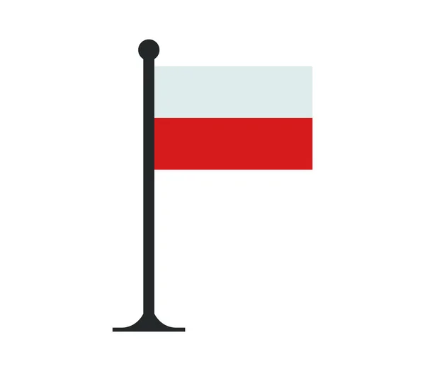 Drapeau de pologne illustré sur fond blanc — Image vectorielle