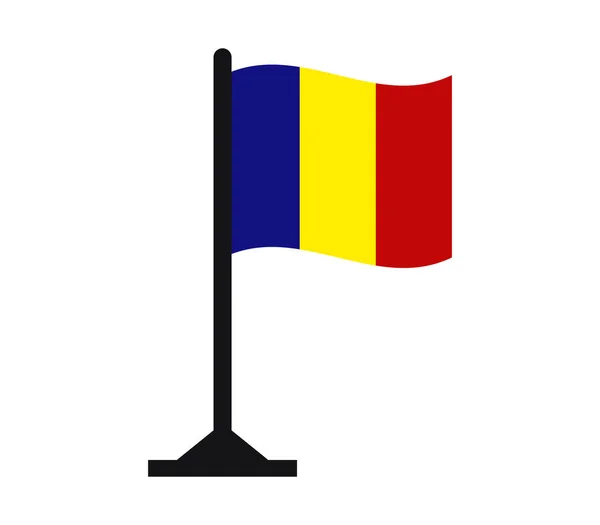 罗马尼亚在白色背景上所示的旗帜 — 图库矢量图片
