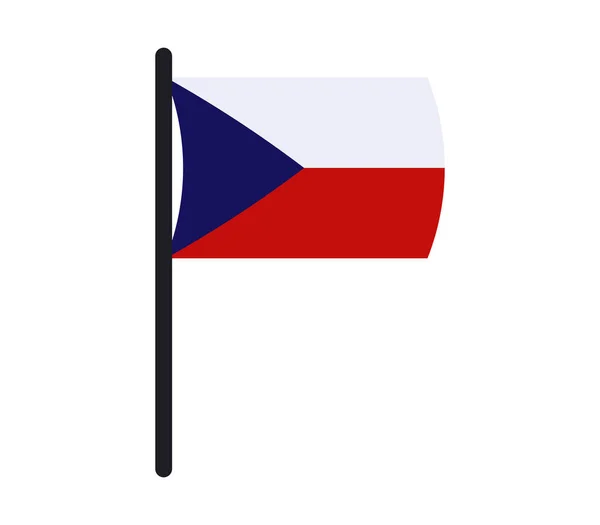 Bandeira da República Checa ilustrada sobre fundo branco — Vetor de Stock