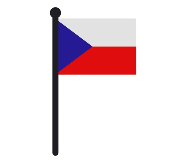 白い背景で示されているチェコ共和国の国旗 — ストックベクタ