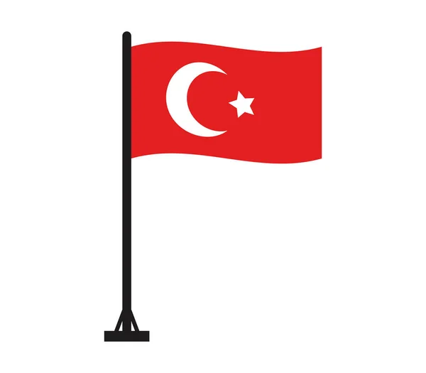 Flagge der Türkei auf weißem Hintergrund — Stockvektor