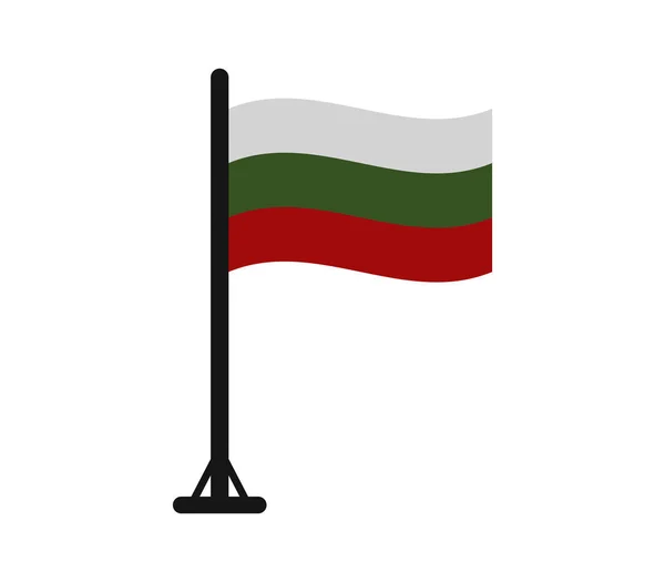 Bulharská vlajka na bílém pozadí — Stockový vektor