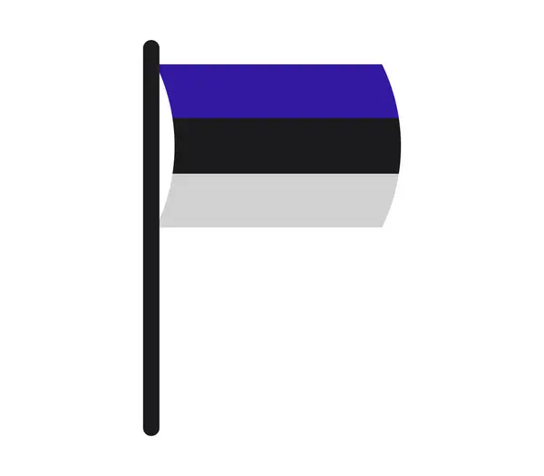 Beyaz arka plan üzerinde resimli Estonya bayrağı — Stok Vektör