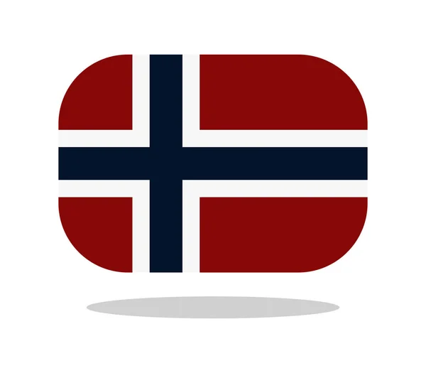 Bandera de Noruega ilustrada sobre fondo blanco — Archivo Imágenes Vectoriales