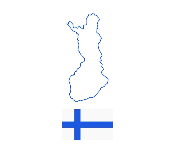 Kaart van finland met vlag op witte achtergrond — Stockvector