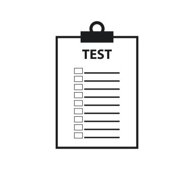 Beyaz arka plan üzerinde test simgesi