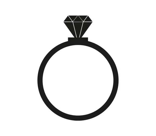 Diamond ring icon on white background — Stock Vector