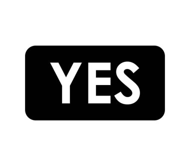 Beyaz arka plan üzerinde gösterilen simge Evet