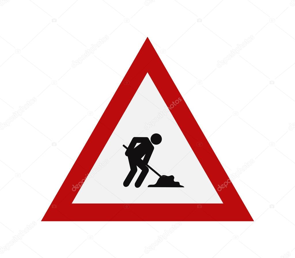 Road sign works in progress illustrated