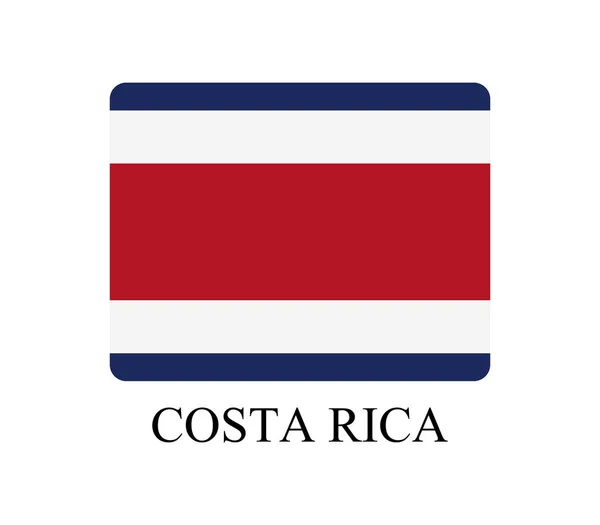 Bandeira da Costa Rica sobre fundo branco —  Vetores de Stock