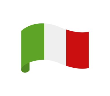 Beyaz arkaplanda İtalya bayrağı