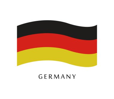 Beyaz arkaplanda Almanya bayrağı