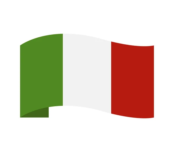 Italia bandiera su sfondo bianco — Vettoriale Stock