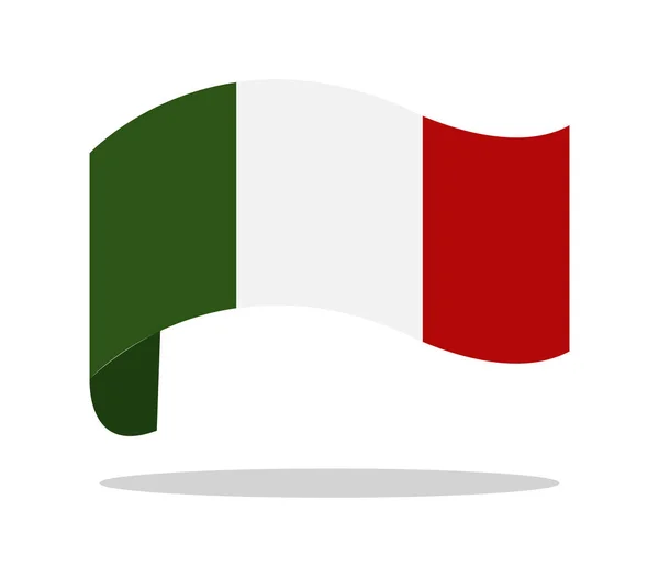 白い背景のイタリア国旗 — ストックベクタ