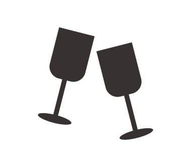 Beyaz arka plan üzerinde tost için gözlük