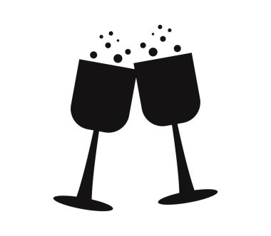 Simge tost gözlük beyaz arka plan üzerinde