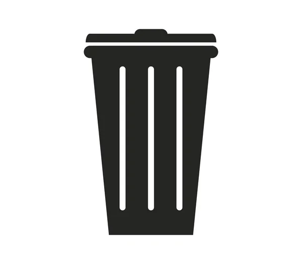 Garbage trash icon on white background — Stock Vector