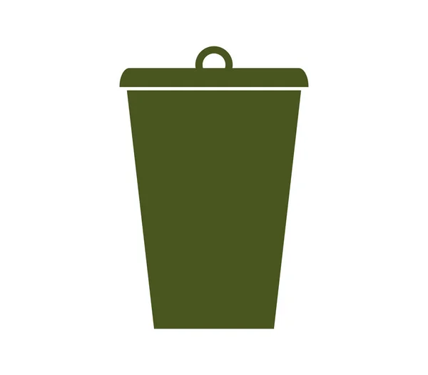 Garbage trash icon on white background — Stock Vector