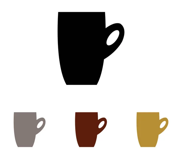 Ensemble de tasses à café sur fond blanc — Image vectorielle