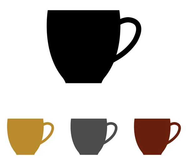 Ensemble de tasses à café sur fond blanc — Image vectorielle