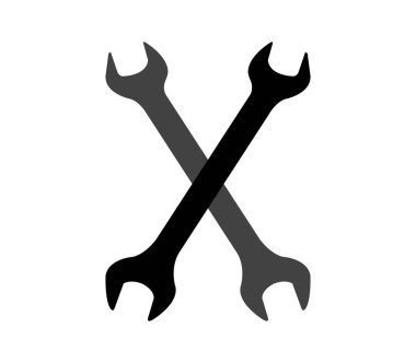 Beyaz arka plan üzerinde Wrench kutsal kişilerin resmi