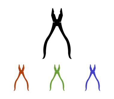 Beyaz arka plan üzerinde resimli pense dizi