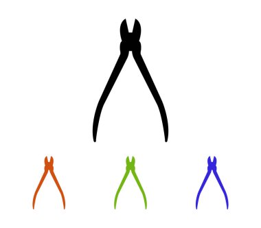 Beyaz arka plan üzerinde resimli pense dizi